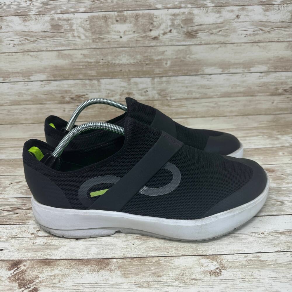 OOFOS OOmg Black Recovery Low Top Slip On Shoes Men's Size 12